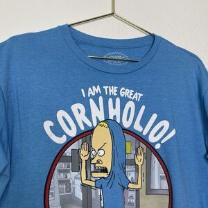MTVs Beavis & Butt-Head Shirt Large I Am The Great Cornholio Mens Blue 90s